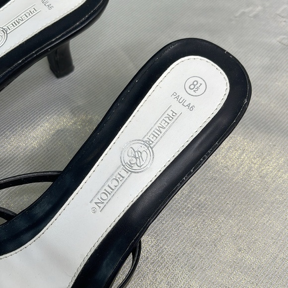 Vintage Y2K Strappy Square Toe Kitten Heels Black Paula Premier Collection 8.5 - Picture 9 of 11